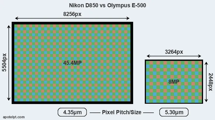 D850 versus E-500 MP