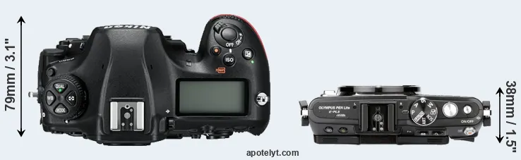 Compare D850 versus E-PL5 top