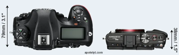 Compare D850 versus E-PL6 top
