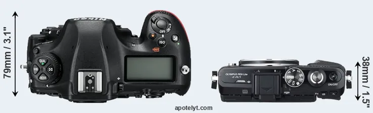 Compare D850 versus E-PL7 top