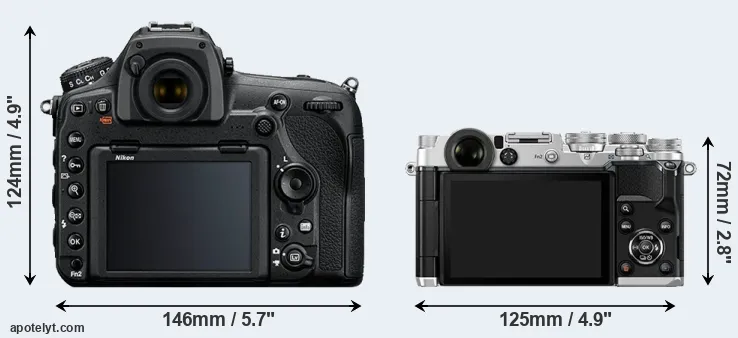 Comparison D850 or PEN-F rear