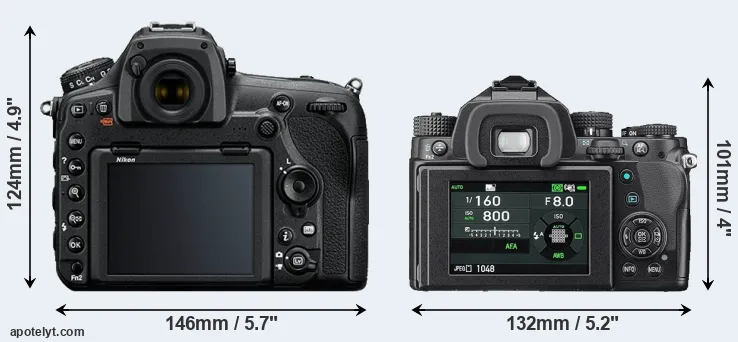 Comparison D850 or KP rear