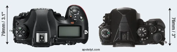 Compare D850 versus KP top