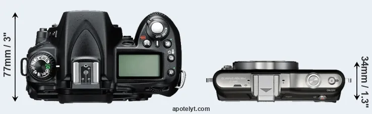 Compare D90 versus E-PM1 top
