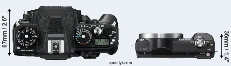 Compare Df versus A5000 top