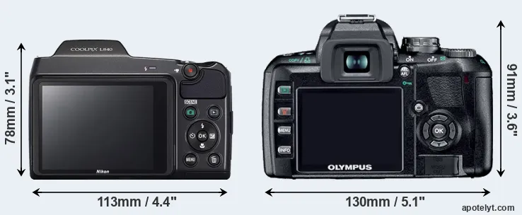 Comparison L840 or E-410 rear