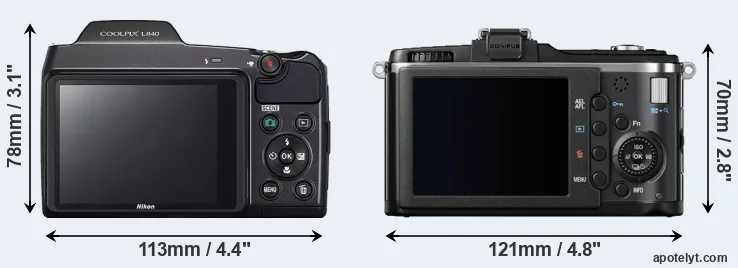 Comparison L840 or E-P2 rear