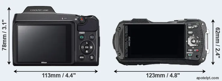Comparison L840 or WG-60 rear