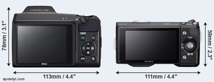 Comparison L840 or NEX-5N rear