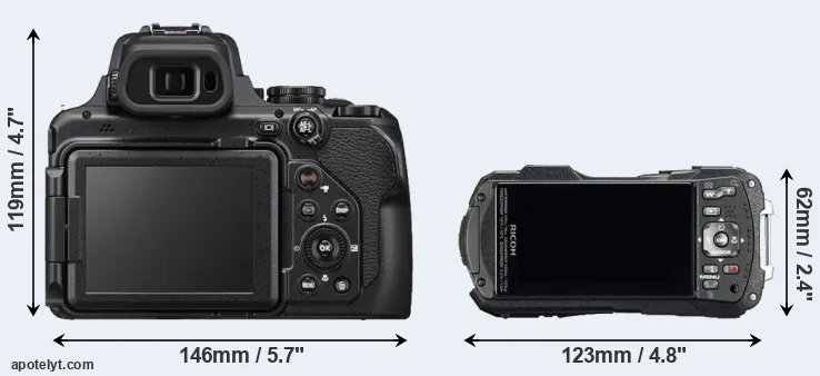 Comparison P1000 or WG-60 rear