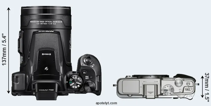 Compare P900 versus E-P5 top