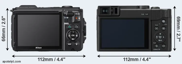 Comparison W300 or TZ95 rear