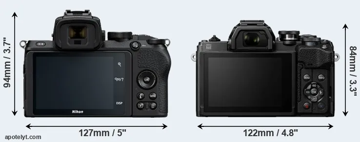 Comparison Z50 or E-M10 IV rear