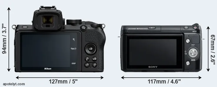 Comparison Z50 or NEX-F3 rear