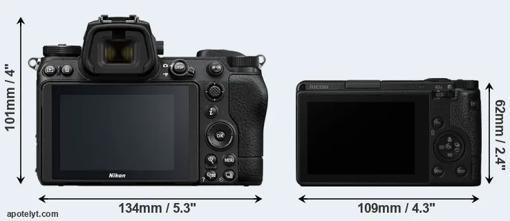 Comparison Z6 II or GR III rear
