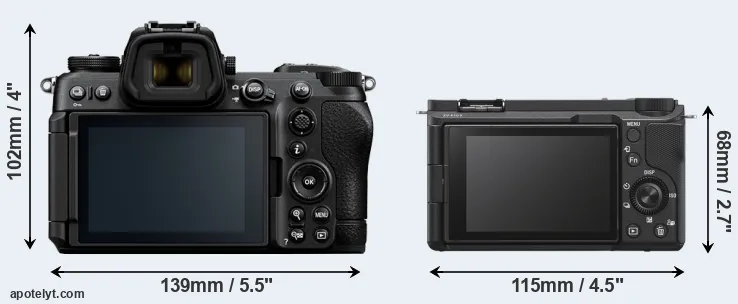 Comparison Z6 III or ZV-E10 II rear