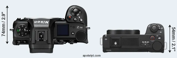 Compare Z6 III versus ZV-E10 II top