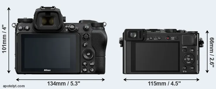 Comparison Z6 or LX100 rear