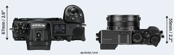 Compare Z6 versus LX100 top