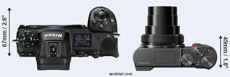 Compare Z6 versus TZ200 top