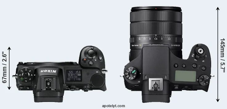 Compare Z6 versus RX10 IV top