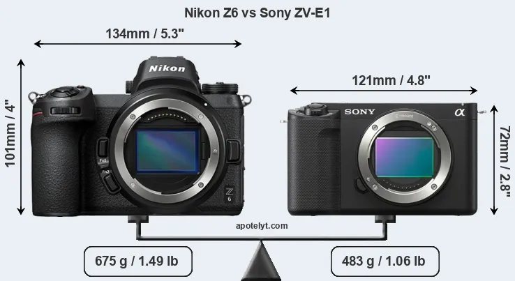 Size Nikon Z6 vs Sony ZV-E1