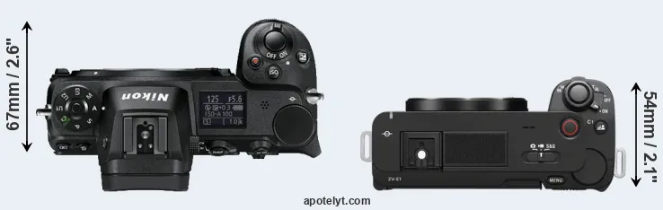Compare Z6 versus ZV-E1 top