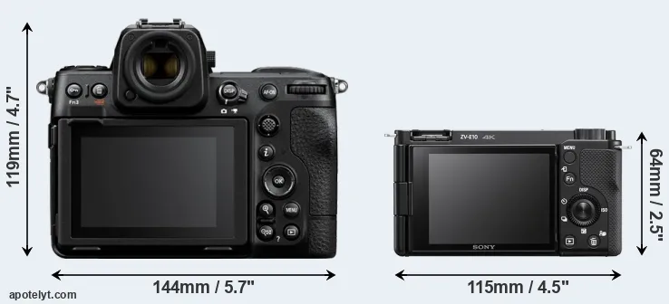 Comparison Z8 or ZV-E10 rear