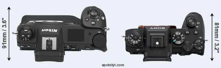 Compare Z9 versus A1 top