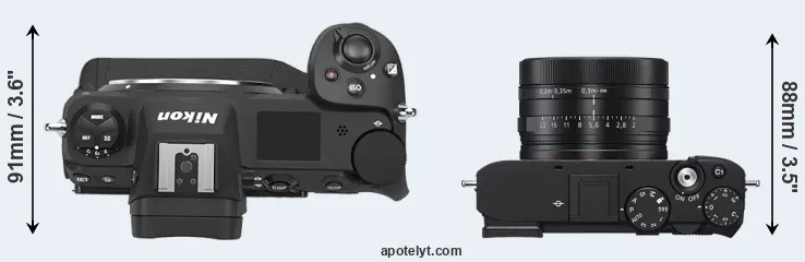 Compare Z9 versus RX1R III top