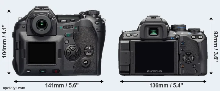 Comparison E-1 or E-510 rear
