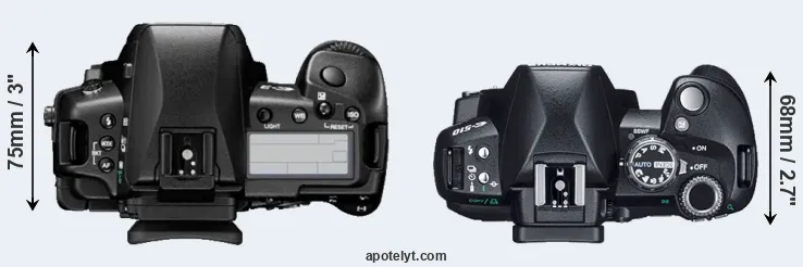Compare E-3 versus E-510 top