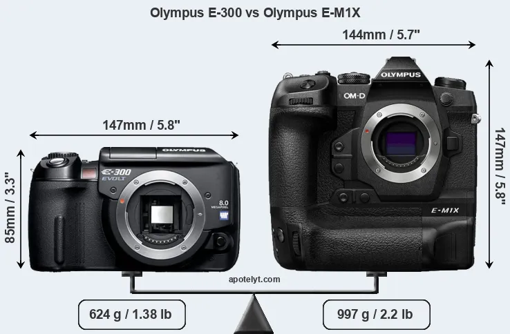 Size Olympus E-300 vs Olympus E-M1X