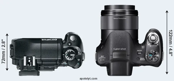 Compare E-330 versus H400 top