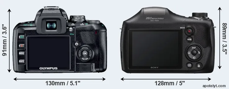 Comparison E-410 or H300 rear
