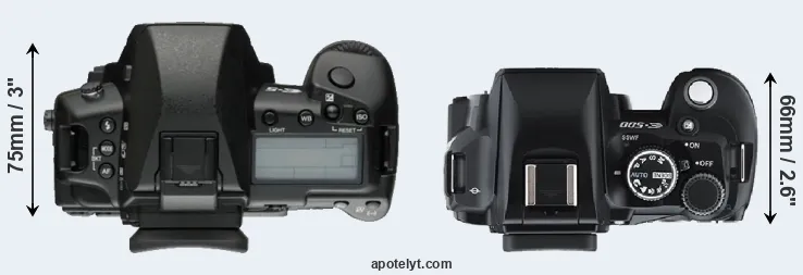 Compare E-5 versus E-500 top