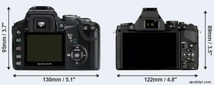 Comparison E-500 or E-M5 rear