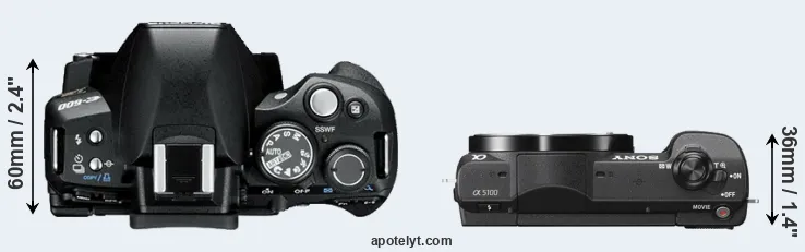 Compare E-600 versus A5100 top