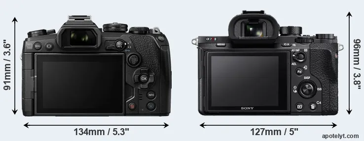Comparison E-M1 III or A7R II rear