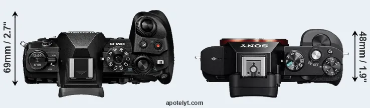 Compare E-M1 III versus A7R top
