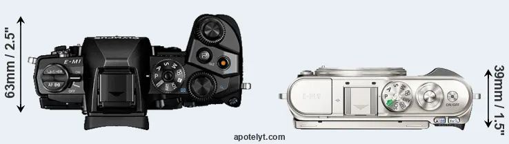 Compare E-M1 versus E-PL9 top