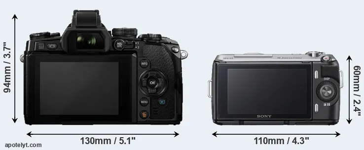 Comparison E-M1 or NEX-C3 rear
