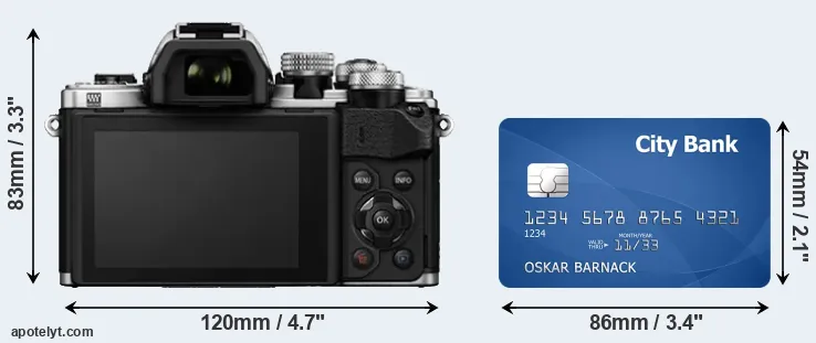 E-M10 II and credit card rear side