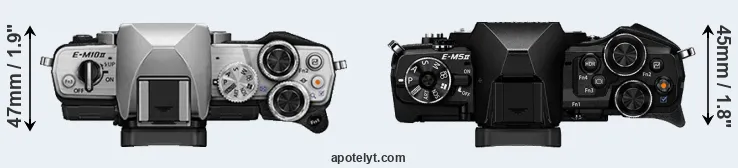 Compare E-M10 II versus E-M5 II top