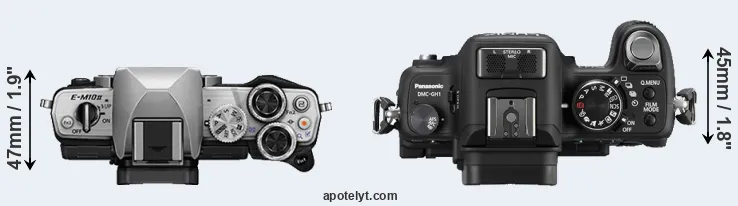 Compare E-M10 II versus GH1 top