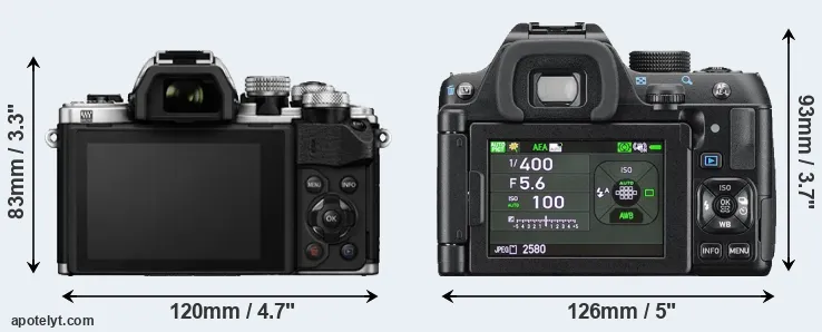 Comparison E-M10 II or K-70 rear