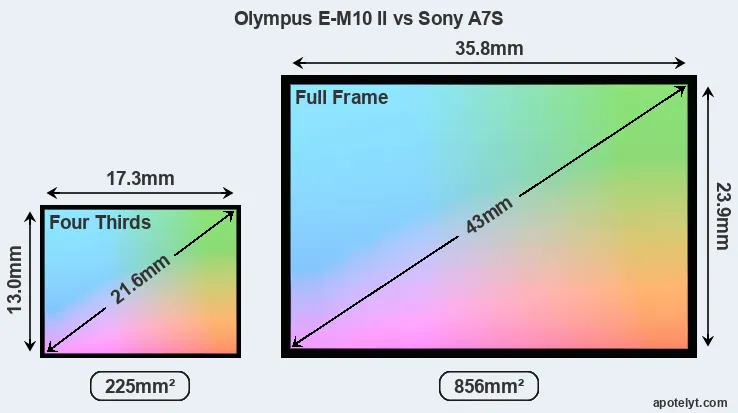 Olympus E-M10 II and Sony A7S sensor measures