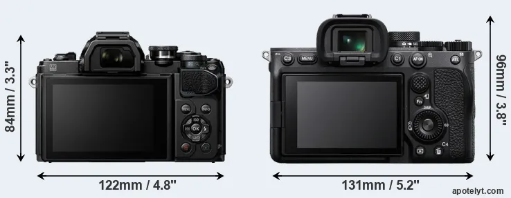 Comparison E-M10 III or A7 IV rear