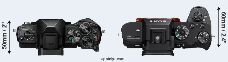 Compare E-M10 III versus A7S II top