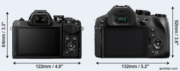 Comparison E-M10 IV or FZ330 rear